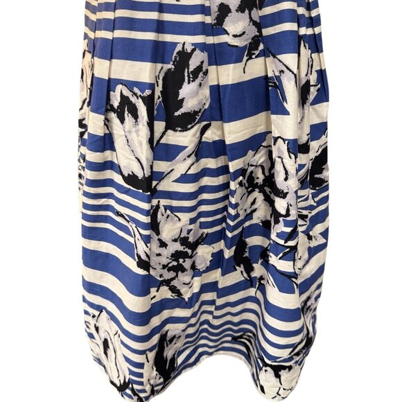 Jessica Howard Blue-White Stripe & Floral Sundress – Size 12 - Picture 5 of 7